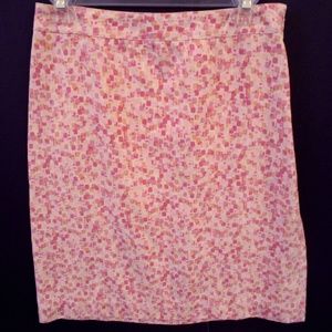 ANN TAYLOR SIZE 4 PINK SKIRT LINEN SILK KNEE